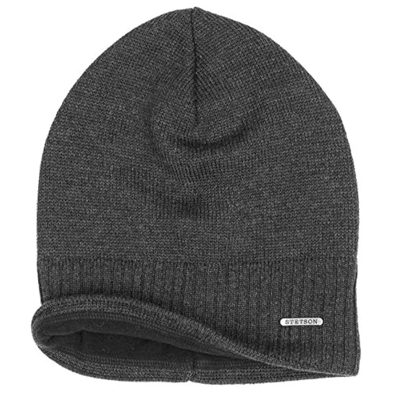 Stetson Hats & Caps ‎womens Stetson Wool Merino Oversize Beanie Women/Men - Made in Italy Anthracite